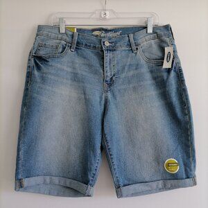 NWT Old Navy Womens Denim Blue High Rise Modern The Sweetheart Shorts Size 14